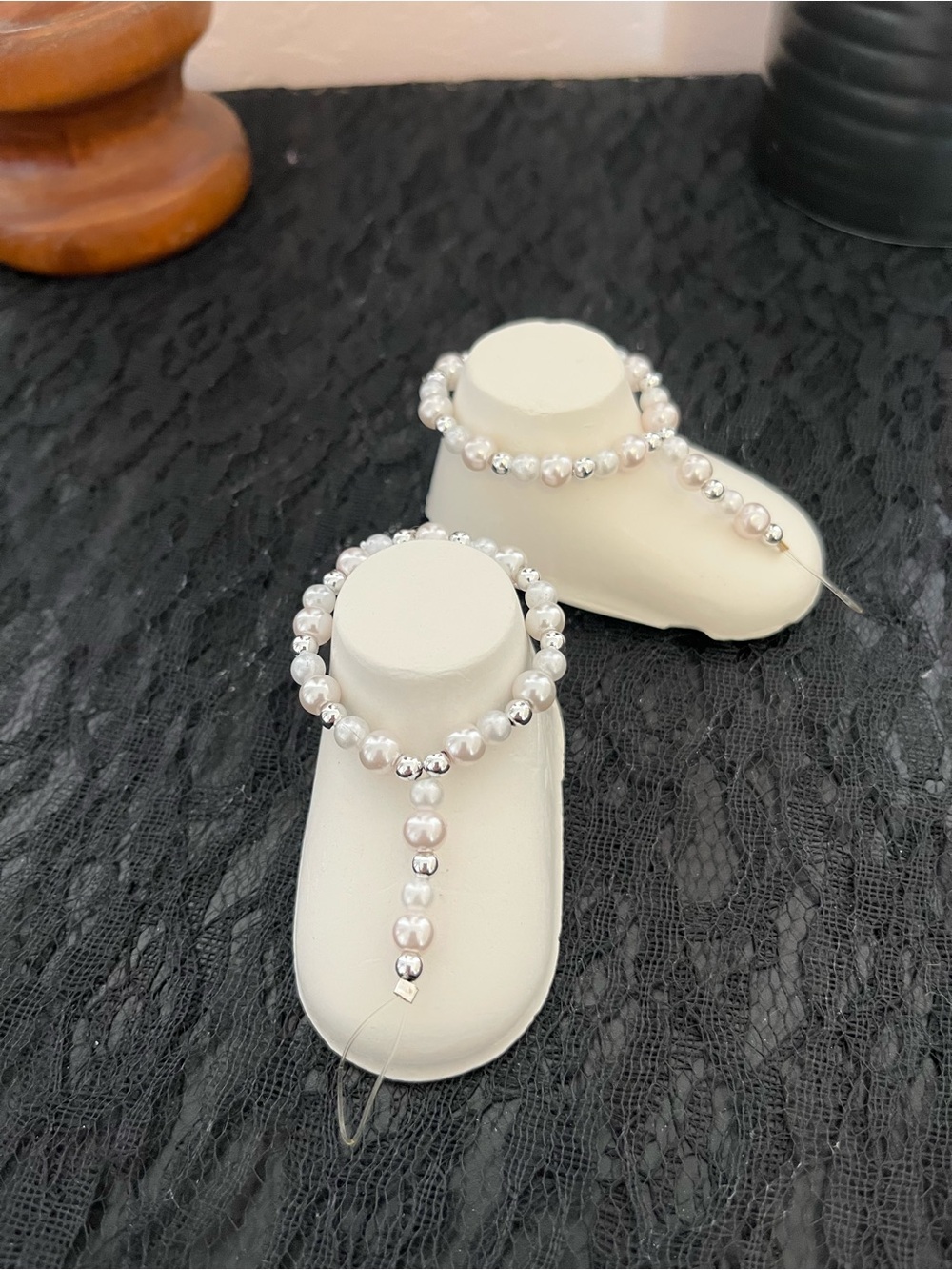 Baby Pearl Accent Barefoot Sandals